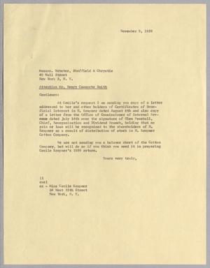 [Letter from Isaac Herbert Kempner, November 9, 1959]
