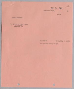 [Invoice for Office Memo, September 1959]