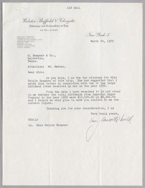 [Letter from Henry C. Smith to R. I. Mehan, March 24, 1959]