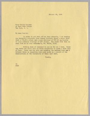 [Letter from Isaac H. Kempner to Cecile B. Kempner, January 30, 1959]