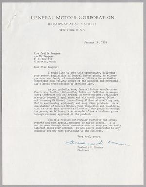 [Letter from Frederic G. Donner to Cecile B. Kempner, January 14, 1959]