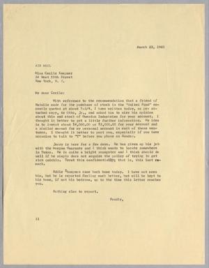 [Letter from Isaac H. Kempner to Cecile B. Kempner, March 23, 1960]