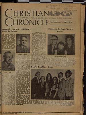 Primary view of object titled 'Christian Chronicle (Nashville, Tenn.), Vol. 32, No. 2, Ed. 1 Tuesday, February 11, 1975'.