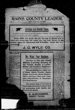 Rains County Leader. (Emory, Tex.), Vol. 21, No. 39, Ed. 1 Friday, October 16, 1908