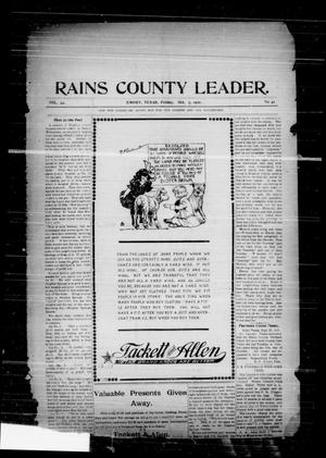 Rains County Leader. (Emory, Tex.), Vol. 22, No. 40, Ed. 1 Friday, October 7, 1910
