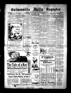 Gainesville Daily Register and Messenger (Gainesville, Tex.), Vol. 38, No. 64, Ed. 1 Wednesday, September 29, 1920