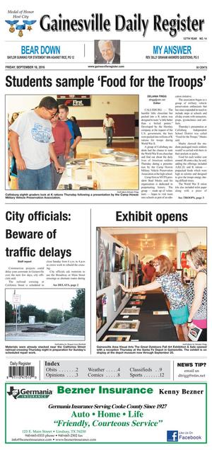 Gainesville Daily Register (Gainesville, Tex.), Vol. 127, No. 14, Ed. 1 Friday, September 16, 2016
