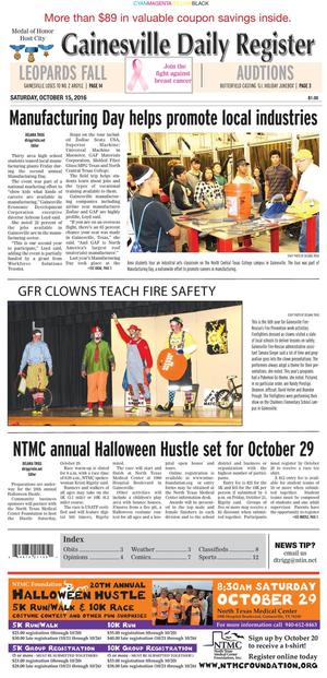 Primary view of object titled 'Gainesville Daily Register (Gainesville, Tex.), Vol. [127], Ed. 1 Saturday, October 15, 2016'.