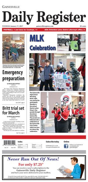 Gainesville Daily Register (Gainesville, Tex.), Vol. 127, No. 100, Ed. 1 Tuesday, January 17, 2017