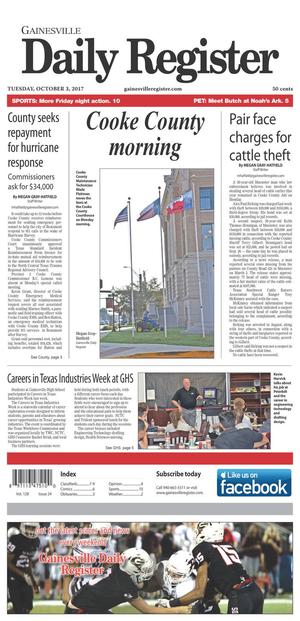 Gainesville Daily Register (Gainesville, Tex.), Vol. 128, No. 24, Ed. 1 Tuesday, October 3, 2017