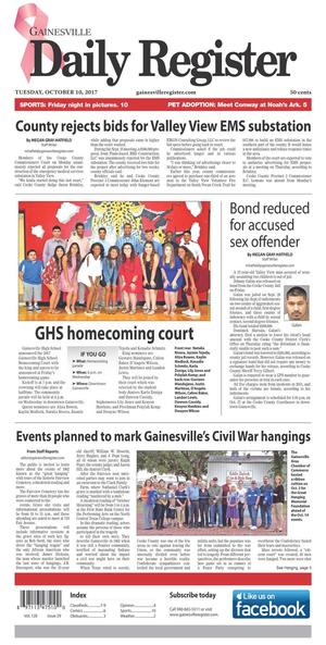 Gainesville Daily Register (Gainesville, Tex.), Vol. 128, No. 29, Ed. 1 Tuesday, October 10, 2017