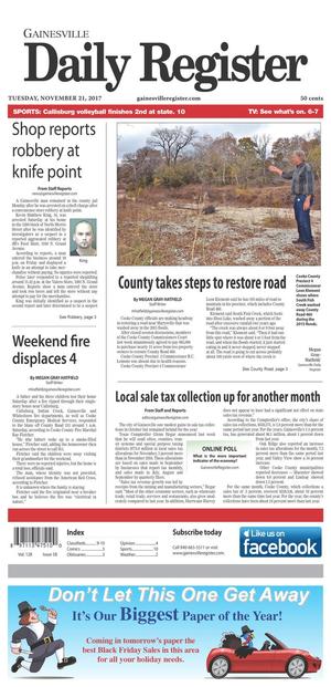Gainesville Daily Register (Gainesville, Tex.), Vol. 128, No. 58, Ed. 1 Tuesday, November 21, 2017