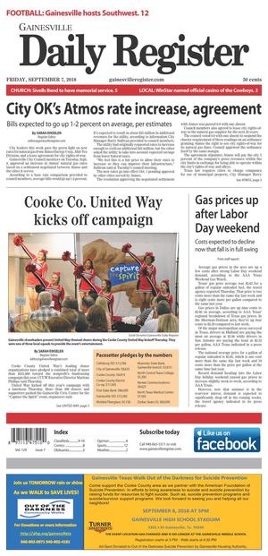 Gainesville Daily Register (Gainesville, Tex.), Vol. 129, No. 7, Ed. 1 Friday, September 7, 2018