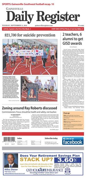 Gainesville Daily Register (Gainesville, Tex.), Vol. 129, No. 9, Ed. 1 Tuesday, September 11, 2018