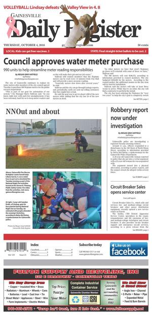 Gainesville Daily Register (Gainesville, Tex.), Vol. 129, No. 23, Ed. 1 Thursday, October 4, 2018