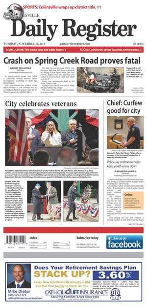 Gainesville Daily Register (Gainesville, Tex.), Vol. 129, No. 51, Ed. 1 Tuesday, November 13, 2018