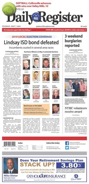 Gainesville Daily Register (Gainesville, Tex.), Vol. 129, No. 173, Ed. 1 Tuesday, May 7, 2019