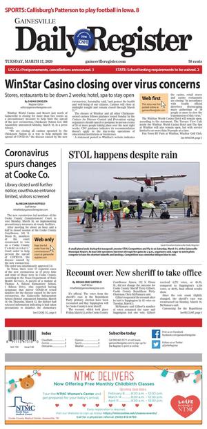 Gainesville Daily Register (Gainesville, Tex.), Vol. 130, No. 140, Ed. 1 Tuesday, March 17, 2020