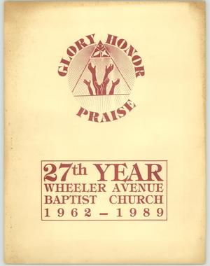 Primary view of object titled '[Wheeler Avenue Baptist Church Anniversary: 1989]'.