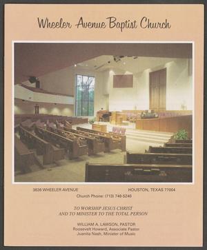 Primary view of object titled '[Wheeler Avenue Baptist Church Bulletin: May 18, 1997]'.
