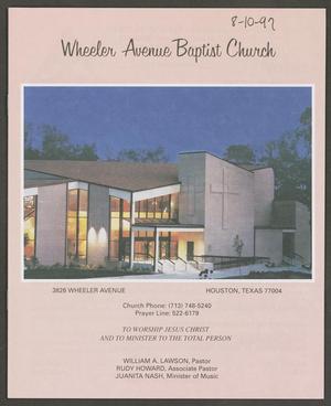 [Wheeler Avenue Baptist Church Bulletin: August 10, 1997]