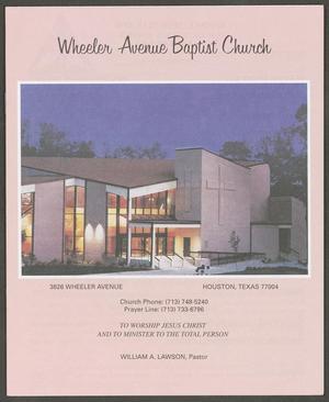 Primary view of object titled '[Wheeler Avenue Baptist Church Bulletin: March 15, 1998]'.