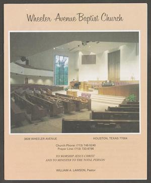 [Wheeler Avenue Baptist Church Bulletin: March 22, 1998]