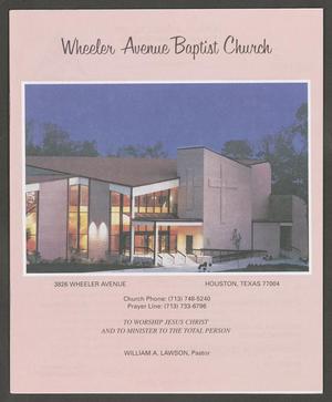 [Wheeler Avenue Baptist Church Bulletin: August 23, 1998]