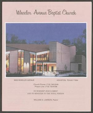 [Wheeler Avenue Baptist Church Bulletin: October 11, 1998]