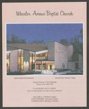 Primary view of object titled '[Wheeler Avenue Baptist Church Bulletin: September 14, 1997]'.