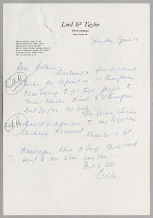 [Letter from Cecile Kempner to Arthur Alpert, June 16, 1963]