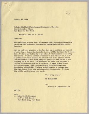 [Letter from Edward R. Thompson, Jr., to Henry C. Smith, January 31, 1964]