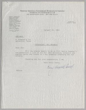 [Letter from Henry Cassorte Smith to I. H. Kempner, January 24, 1964]