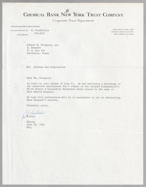 [Letter from R. Koss to Edward R. Thompson, Jr., June 29, 1965]