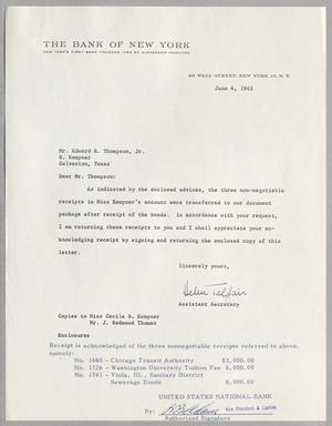 [Letter from Helen Telfair to Edward R. Thompson, Jr., June 4, 1965]