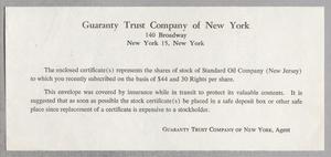[Notice from the Guaranty Trust Company of New York]