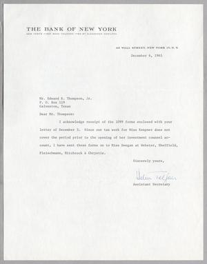 [Letter from Helen Telfair to Edward R. Thompson, Jr., December 6, 1965]