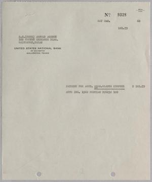 [Invoice for Payment for Account, May 1960]