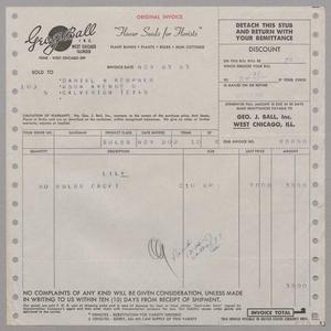 [Invoice for Croft Lily Bulbs, November 27, 1953]
