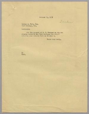 [Letter from A. H. Blackshear Jr. to George J. Ball, Inc., October 14, 1953]