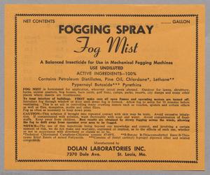 Primary view of object titled '[Advertisement for Fog Mist]'.