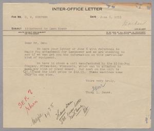 [Letter from Thomas L. James to D. W. Kempner, June 8, 1953]
