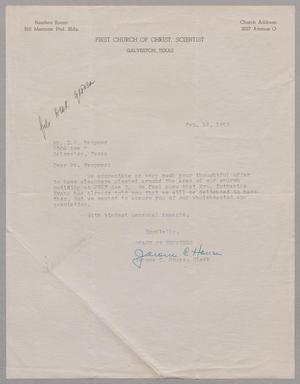 [Letter from the Board of Trustees of the First Church of Christ, Scientist to D. W. Kempner, February 12, 1953]