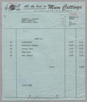 [Packing List for Items from Geo. J. Ball Inc., June 2, 1952]