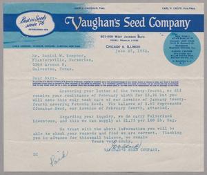 [Letter from Vaughan's Seed Company, June 27, 1952]