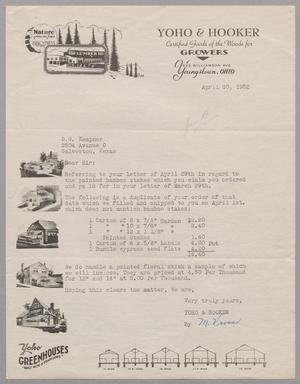 Primary view of object titled '[Letter from Yoho & Hooker to D. W. Kempner, April 30, 1952]'.