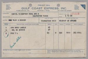 [Invoice for Freight Bill, April 15, 1952]