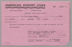[Receipt for Imported Champagne, May 1953]