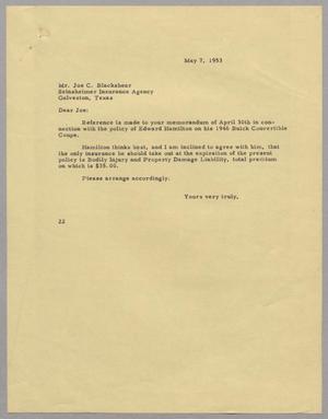 [Letter from Daniel W. Kempner to Joe C. Blackshear, May 7, 1953]