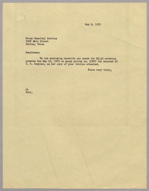 [Memorandum from Blackshear, A. H., Jr., May 6, 1953]